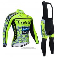 2021 Abbigliamento Ciclismo Tinkoff Giallo Manica Lunga e Salopette