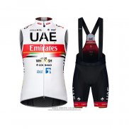 2021 Gilet Antivento UAE Bianco Rosso Manica Corta e Salopette