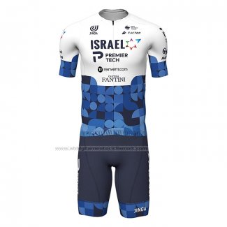 2022 Abbigliamento Ciclismo Israel Cycling Academy Blu Bianco Manica Corta e Salopette(1)