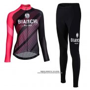 Abbigliamento Ciclismo Donne Bianchi Milano Catria Nero Rosa Manica Lunga e Salopette