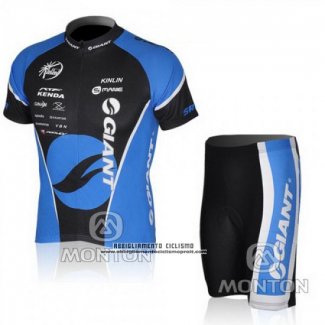 2010 Abbigliamento Ciclismo Giant Blu Manica Corta e Salopette