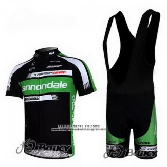 2011 Abbigliamento Ciclismo Cannondale Nero e Verde Manica Corta e Salopette