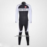 2011 Abbigliamento Ciclismo Castelli Bianco e Nero Manica Lunga e Salopette