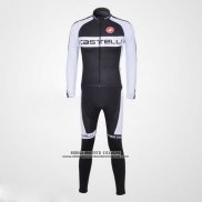 2011 Abbigliamento Ciclismo Castelli Bianco e Nero Manica Lunga e Salopette