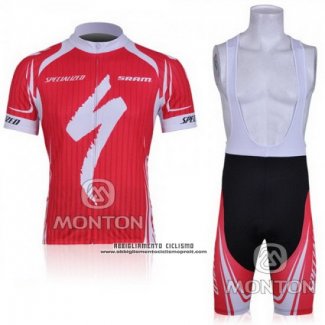 2011 Abbigliamento Ciclismo Specialized Bianco e Rosso Manica Corta e Salopette