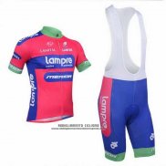 2013 Abbigliamento Ciclismo Lampre Merida Rosa e Celeste Manica Corta e Salopette