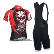 2014 Abbigliamento Ciclismo Monton Rosso Nero Manica Corta e Salopette