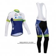 2014 Abbigliamento Ciclismo Orica GreenEDGE Bianco e Blu Manica Lunga e Salopette