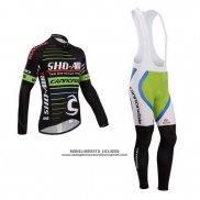 2014 Abbigliamento Ciclismo Sho Air Cannondale Nero Manica Lunga e Salopette