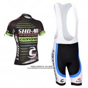 2014 Abbigliamento Ciclismo Sho Air Cannondale Nero e Verde Manica Corta e Salopette