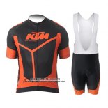 2015 Abbigliamento Ciclismo KTM Arancione e Nero Manica Corta e Salopette