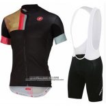 2016 Abbigliamento Ciclismo Castelli Nero e Giallo Manica Corta e Salopette