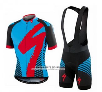 2016 Abbigliamento Ciclismo Specialized Blu e Nero Manica Corta e Salopette