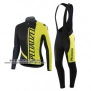 2016 Abbigliamento Ciclismo Specialized Ml Nero e Giallo Manica Lunga e Salopette