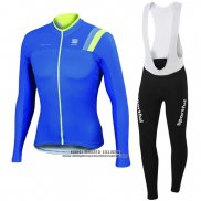 2016 Abbigliamento Ciclismo Sportful Blu e Verde Manica Lunga e Salopette