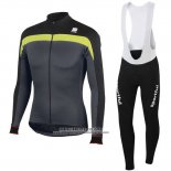 2016 Abbigliamento Ciclismo Sportful Nero e Giallo Manica Lunga e Salopette