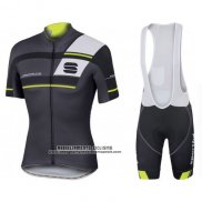 2016 Abbigliamento Ciclismo Sportful Nero e Verde Manica Corta e Salopette