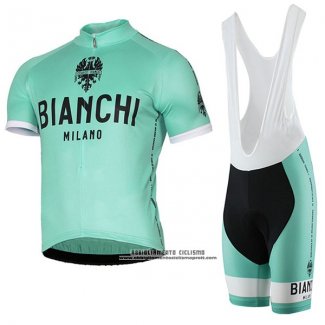 2017 Abbigliamento Ciclismo Bianchi Milano Pride Verde Manica Corta e Salopette