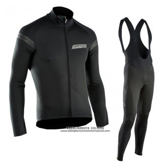 2017 Abbigliamento Ciclismo Northwave Ml Scuro Nero Manica Lunga e Salopette