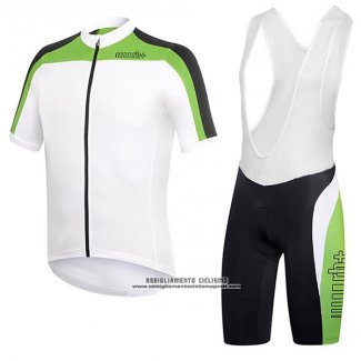 2017 Abbigliamento Ciclismo RH+ Bianco e Verde Manica Corta e Salopette