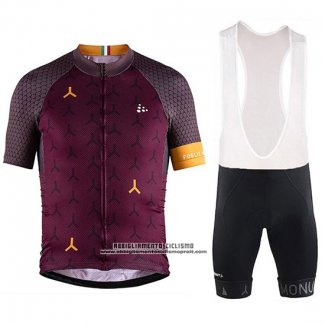 2018 Abbigliamento Ciclismo Craft Monument Spento Rosso Manica Corta e Salopette