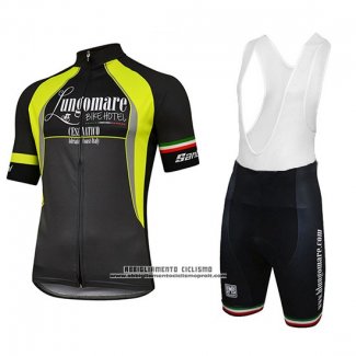 2018 Abbigliamento Ciclismo Lungomare Nero e Giallo Manica Corta e Salopette