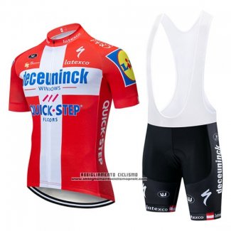 2019 Abbigliamento Ciclismo Deceuninck Quick Step Campione Svizzera Manica Corta e Salopette