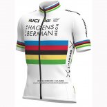 2019 Abbigliamento Ciclismo UCI Mondo Campione Androni Giocattoli Bianco Manica Corta e Salopette