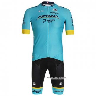 2020 Abbigliamento Ciclismo Astana Giallo Blu Manica Corta e Salopette