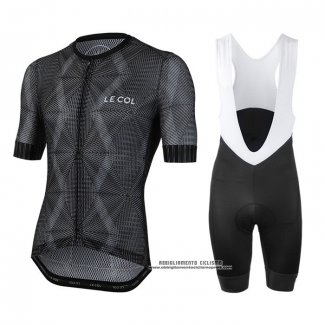 2020 Abbigliamento Ciclismo Le Col Nero Grigio Manica Corta e Salopette