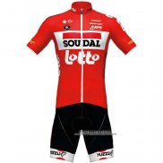 2020 Abbigliamento Ciclismo Lotto Soudal Rosso Manica Corta e Salopette