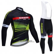 2020 Abbigliamento Ciclismo Sram Nero Verde Manica Lunga e Salopette