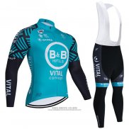 2021 Abbigliamento Ciclismo Vital Concept-BB Hotels Azzurro Manica Lunga e Salopette