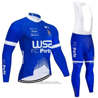 2021 Abbigliamento Ciclismo W52-FC Porto Blu Manica Lunga e Salopette