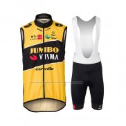 2022 Gilet Antivento Jumbo Visma Giallo Manica Corta e Salopette