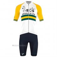 2023 Abbigliamento Ciclismo Ineos Grenadiers Giallo Manica Corta e Salopette