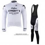 2010 Abbigliamento Ciclismo Johnnys Nero e Bianco Manica Lunga e Salopette