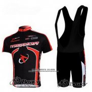 2011 Abbigliamento Ciclismo Merida Nero Manica Corta e Salopette