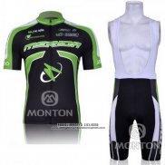 2011 Abbigliamento Ciclismo Merida Nero e Verde Manica Corta e Salopette