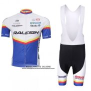 2012 Abbigliamento Ciclismo Raleigh Blu e Bianco Manica Corta e Salopette