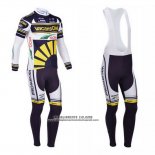 2013 Abbigliamento Ciclismo Vacansoleil Giallo e Blu Manica Lunga e Salopette