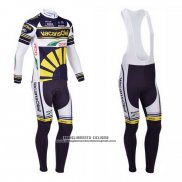 2013 Abbigliamento Ciclismo Vacansoleil Giallo e Blu Manica Lunga e Salopette