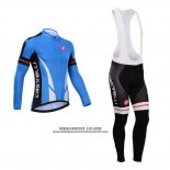 2014 Abbigliamento Ciclismo Castelli Blu e Nero Manica Lunga e Salopette