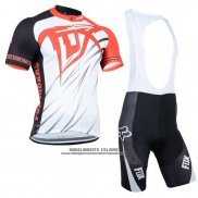 2014 Abbigliamento Ciclismo Fox Arancione e Bianco Manica Corta e Salopette