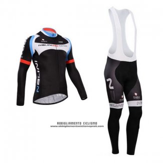 2014 Abbigliamento Ciclismo Nalini Nero Manica Lunga e Salopette