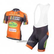 2016 Abbigliamento Ciclismo Color Code Arancione Manica Corta e Salopette