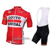 2016 Abbigliamento Ciclismo Lotto Soudal Bianco e Rosso Manica Corta e Salopette