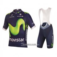 2016 Abbigliamento Ciclismo Movistar Verde e Blu Manica Corta e Salopette