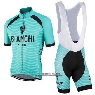 2017 Abbigliamento Ciclismo Bianchi Milano Meja Verde Manica Corta e Salopette