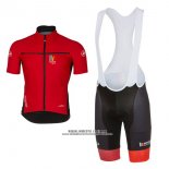 2017 Abbigliamento Ciclismo Castelli Maratone Rosso e Nero Manica Corta e Salopette